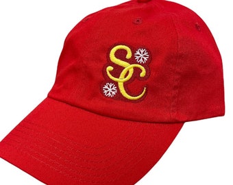 Jingle Balls! Santa Embroidered Dad's Cap style Adjustable Baseball Cap