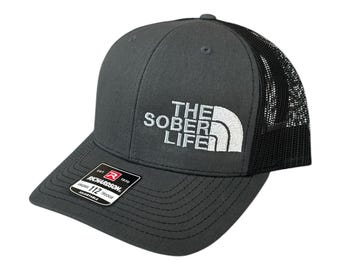 THE SOBER LIFE Hat – Embroidered Richardson 112 Trucker Cap, Adjustable Snapback