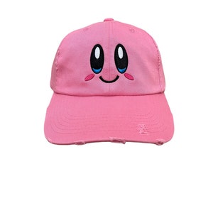 Add some whimsy to your style with Kirby Embroidered Vintage Style Dad Cap - Unisex Baseball Hat