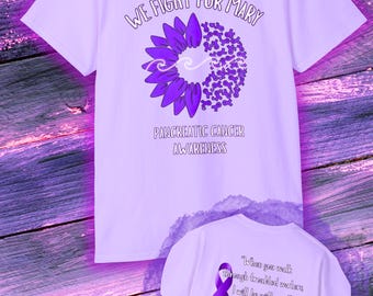 Pancreatic Cancer Awareness T-Shirt, Support for Mary, Inspirational Tee, Hope and Courage Shirt