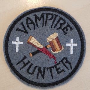 Vampire Hunter Machine Embroidered Sew On/Iron On Patch