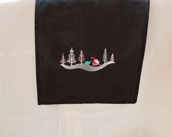 Sneaky Santa Border Linen Table Runner