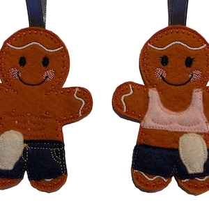 Colostomy Bag Wearer Gingerbread Person Hanging Felt Ornament