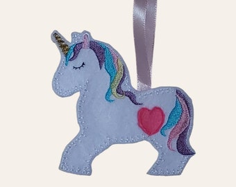 Rainbow Unicorn Hanging Felt Ornament