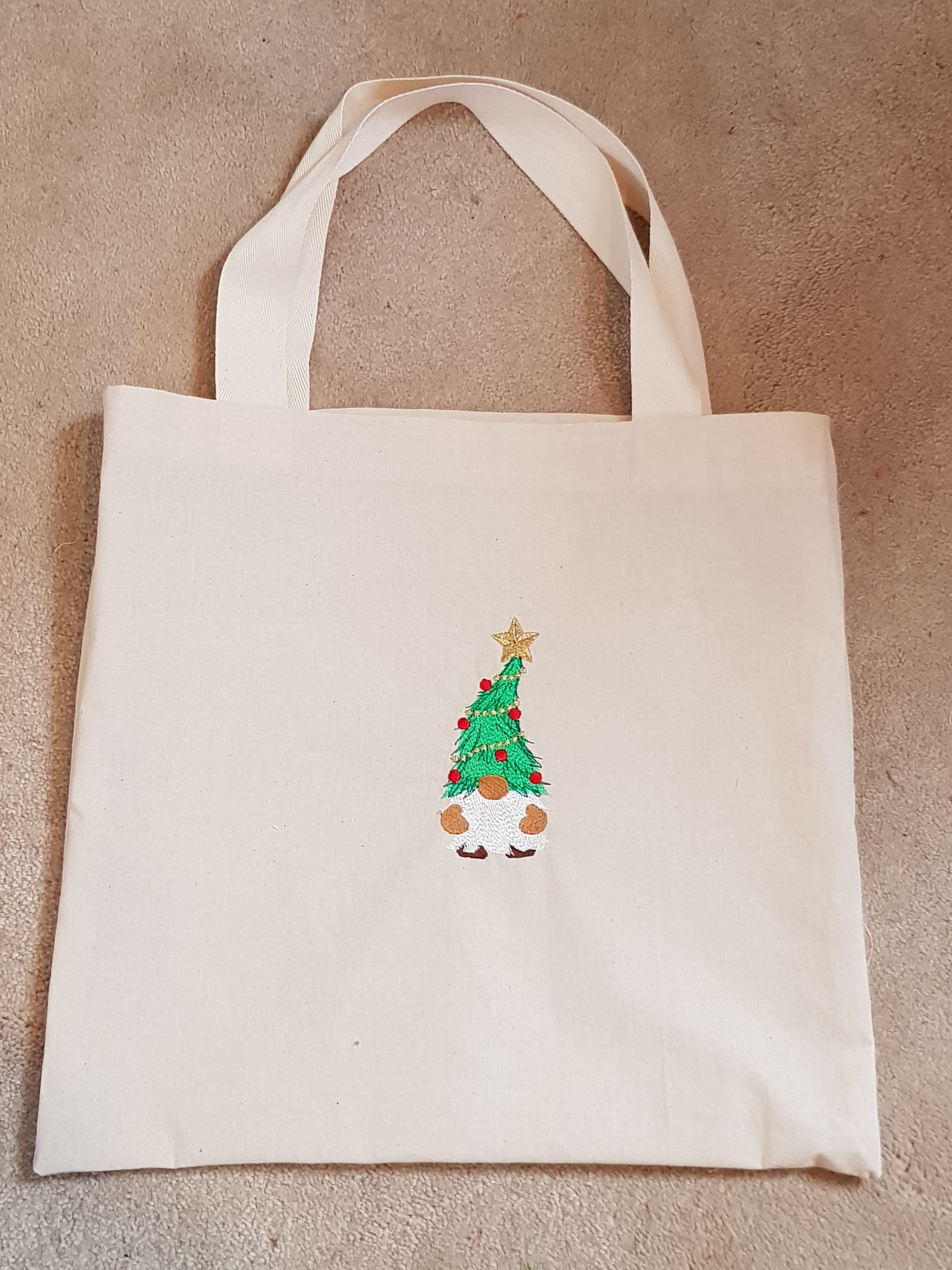 Jolly Ol' Gnome Bordado Calico Tote Bag Etsy España