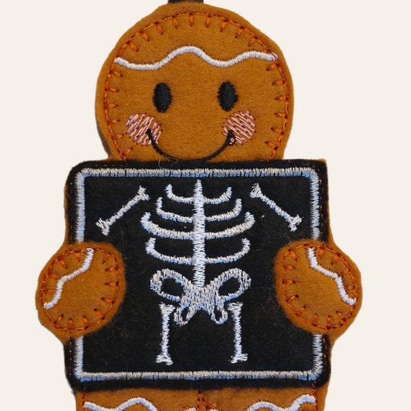 X-ray Gingerbread Person Hanging Felt Ornament