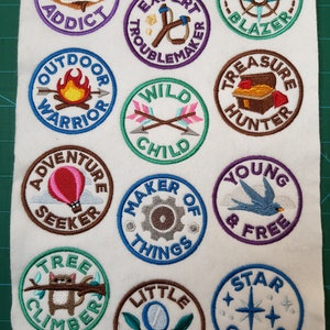 Adventure Merit Badge Sew On/Iron On Patches (Choose from 12)