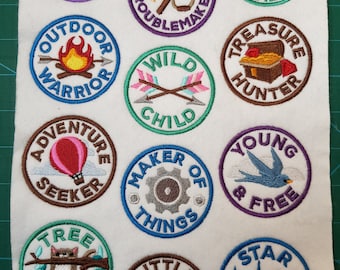 Adventure Merit Badge Sew On/Iron On Patches (Choose from 12)