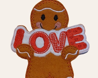 Love Banner Gingerbread Man Hanging Felt Ornament