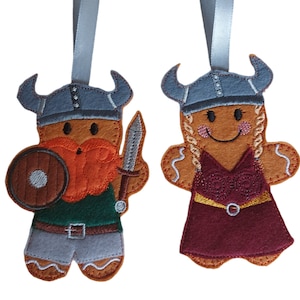 Viking Gingerbread Hanging Felt Ornament