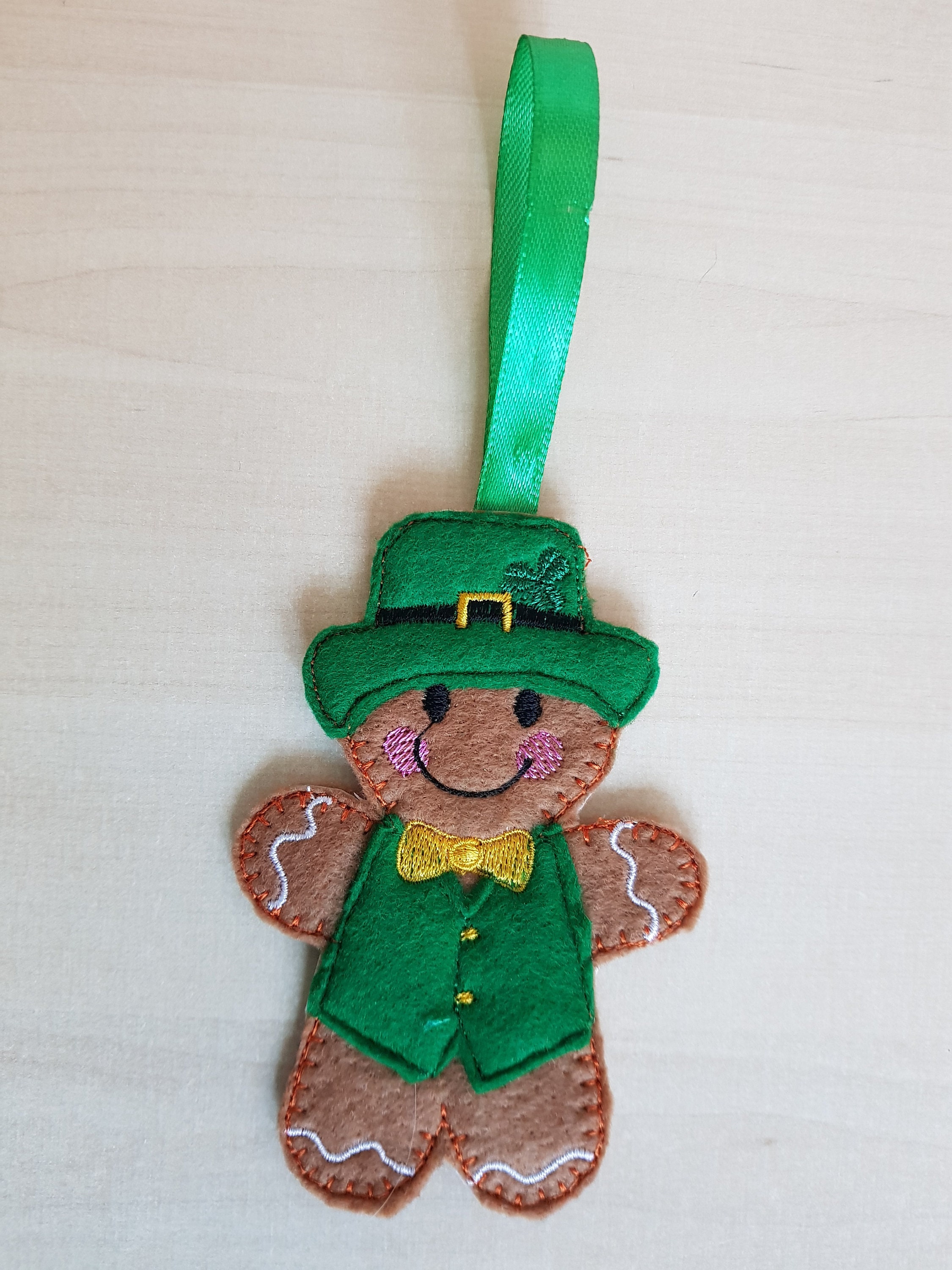 Leprechaun Gingerbread Man Hanging Felt Ornament Etsy