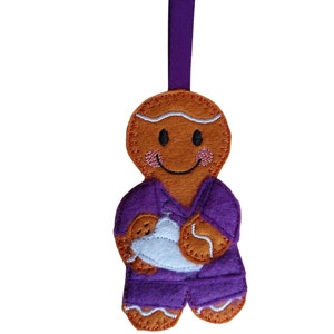 Midwife Gingerbread Hanging Felt Ornament