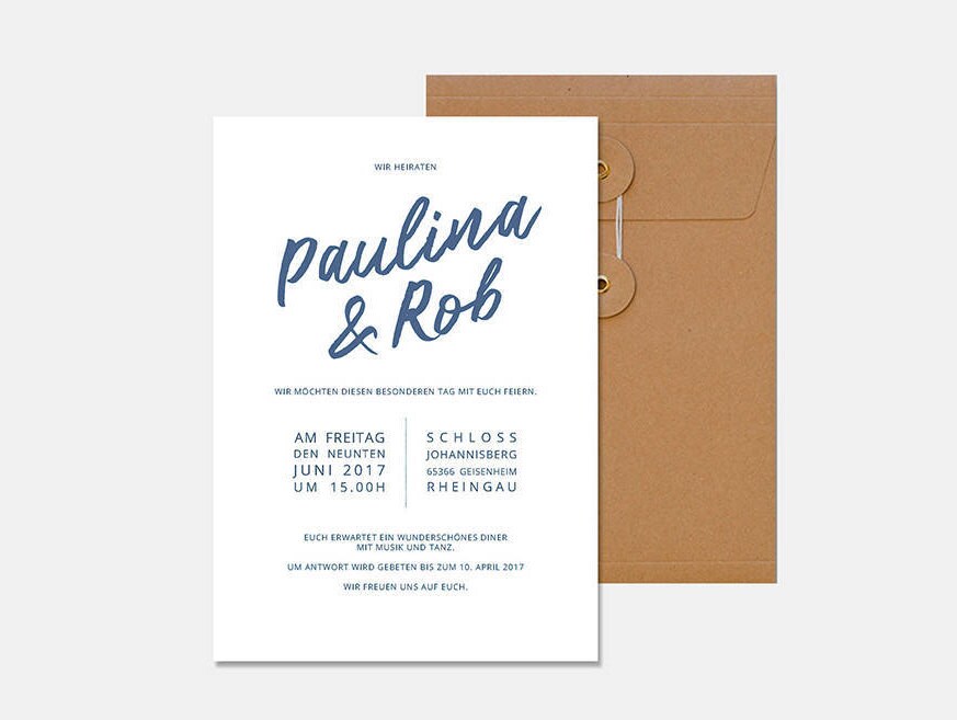 Hochzeit Einladung minimalistisch blau modern edel | Etsy