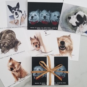 Juego de 7 tarjetas de notas plegadas de 5,5 x 4 in con sobre para perros mayores