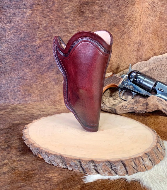 Handmade 1860 Snub Nose Holster: Mahogany Veg Tan Leather - Etsy