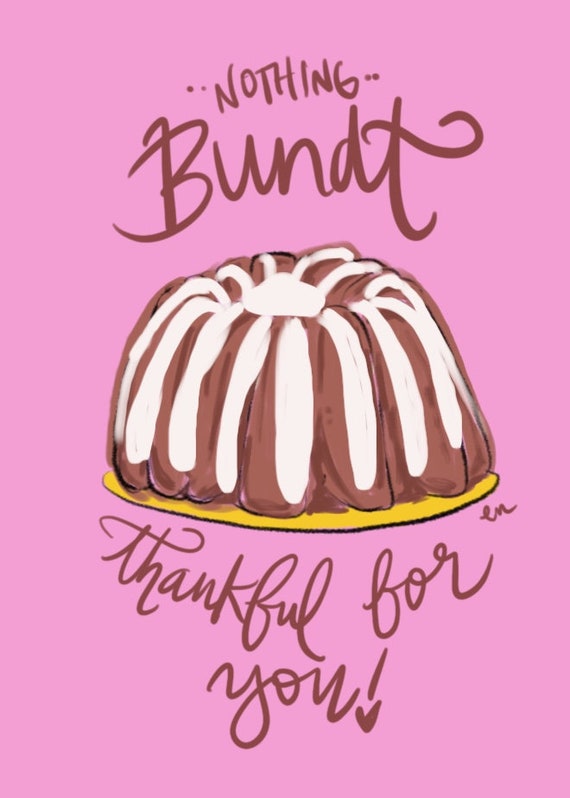 Bundt Cake Thank You Card Etsy