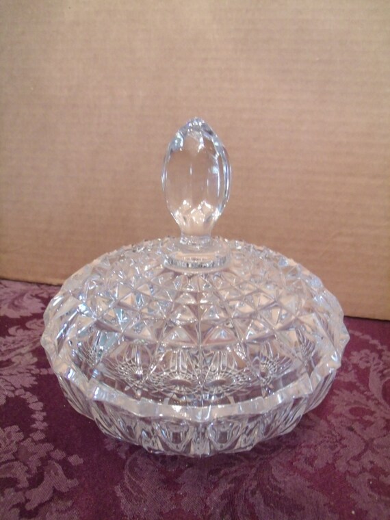 Vintage Clear Glass Crystal Candy Dish with Lid 169/10 Etsy