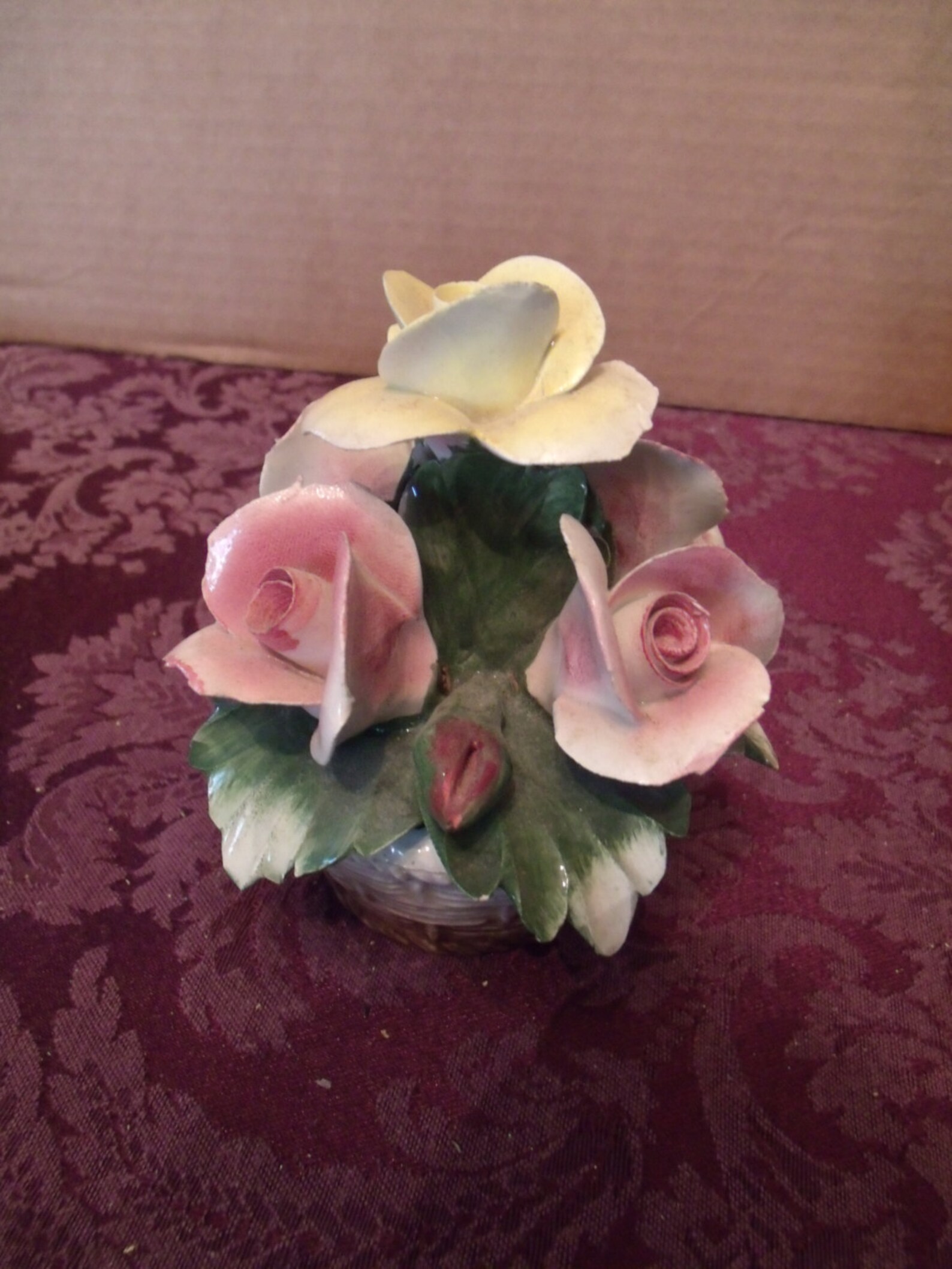 Porcelain flower Basket from Italy made by Nuova Capodimonte Etsy