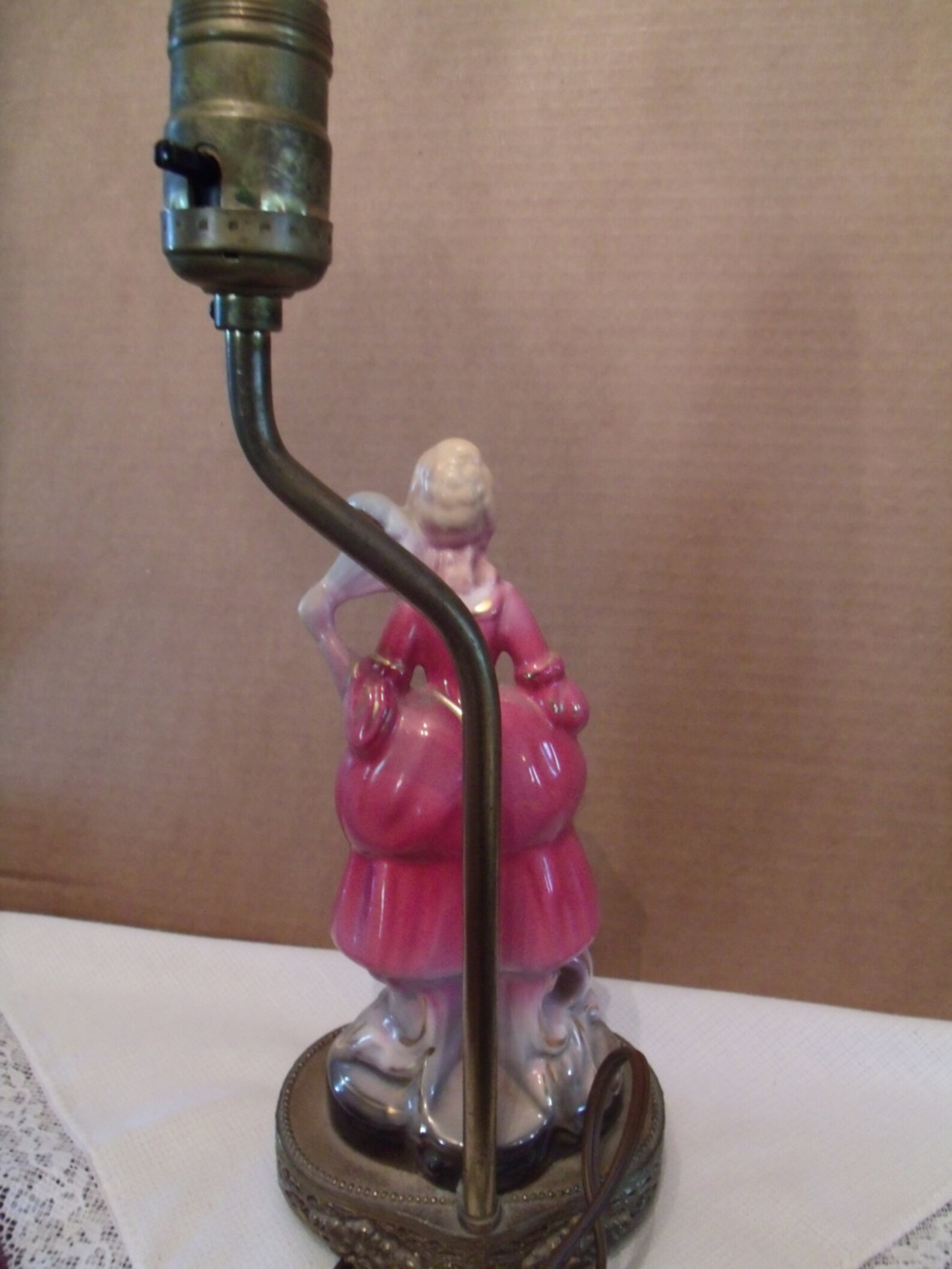 Vintage Porcelain Lady lamp no shade victorian style look Etsy