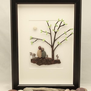 Pebble art, Pebble picture, Couple, Valentines gift, Anniversary gift, Wedding gift, Engagement gift