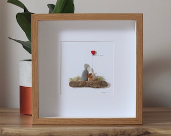 Pebble art picture, Pebble art couple, pebble art Anniversary, personalised pebble picture, Birthday gift, Wedding gift, Valentines Gift