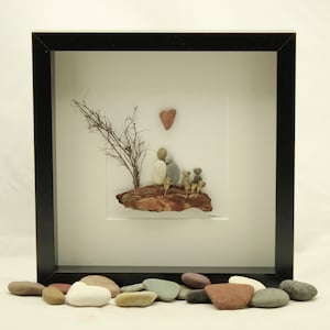 Pebble Art Picture Couple and Two Dogs Unique Family Gift - Etsy