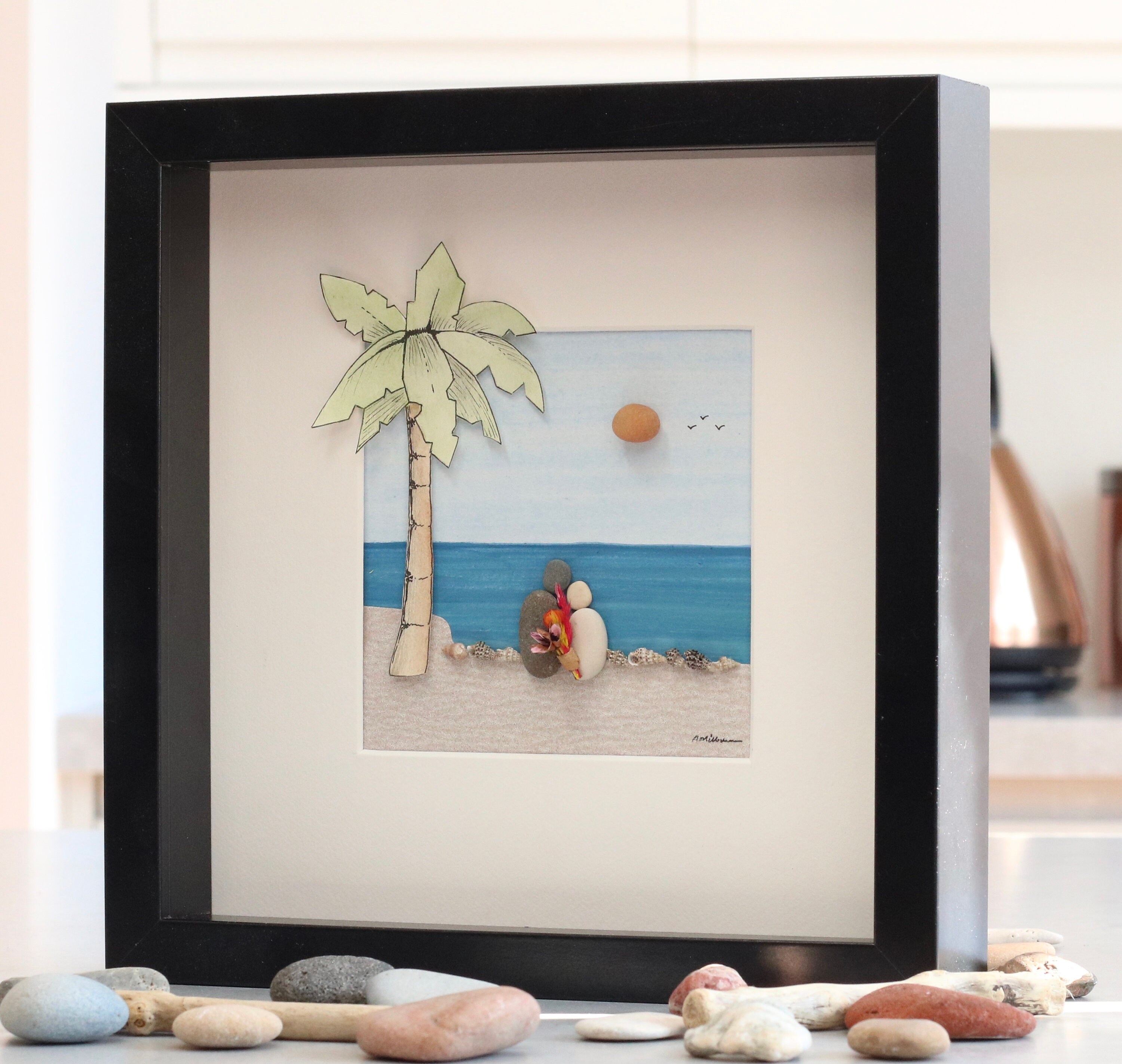 Pebbles for Pebble pictures,Pebble art couple,Craft sea pebbles,20 Pebble  people - Shop Sea glass for you Other - Pinkoi
