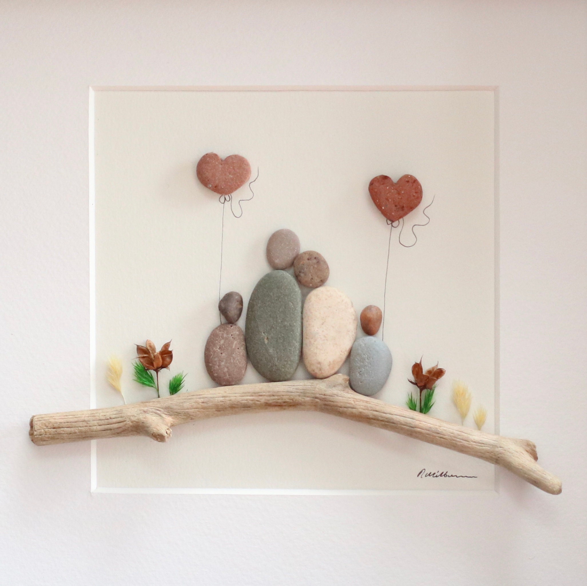 Pebble Art Family of 4 Family Gift Personalised Pebble | Etsy UK