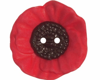 Poppy Button: 2 Hole  28mm