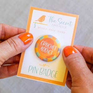Crochet Slogan Pin Badges, Funny Badges for Crocheters, Yarn Lover Gift, Project Bag Pins, Stocking Filler for Crafty Friends, Stocking Gift