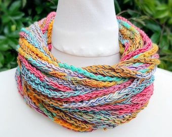 Patrón de punto de cadeneta, el patrón de crochet más fácil, patrón de crochet para principiantes, primer proyecto de crochet, patrón de cuello sencillo