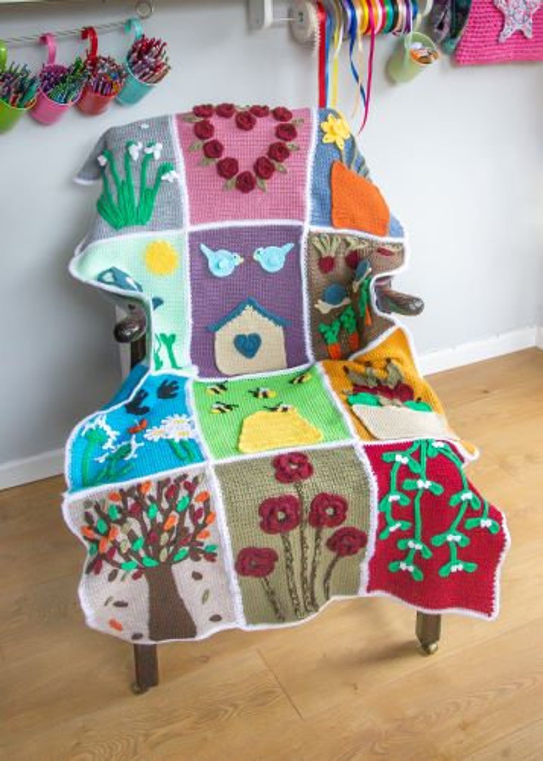 Crochet Pattern Calendar Blanket Year Long Crocheting Big Crochet