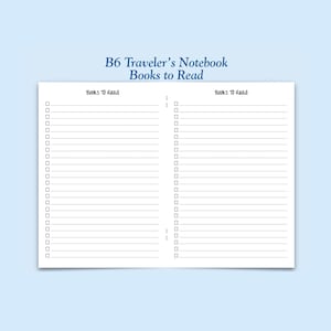 Printed B6 Size Books to Read Traveler&#39;s Notebook Insert