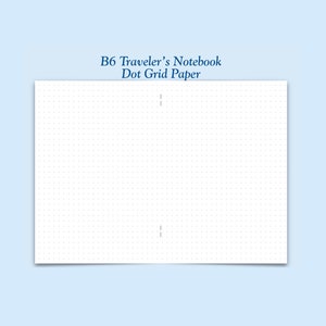 Printed B6 Size Dot Grid Paper Traveler&#39;s Notebook Insert