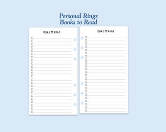 Libros impresos de tamaño personal para leer, insertos para agenda de anillas