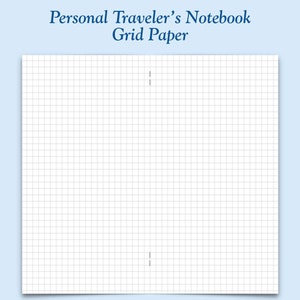 Printed Personal Size Grid Paper Traveler&#39;s Notebook Insert