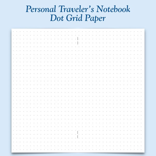 Printed Personal Size Dot Grid Paper Traveler's Notebook Insert