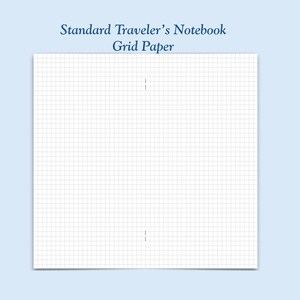 Printed Standard Size Grid Paper Traveler's Notebook Insert