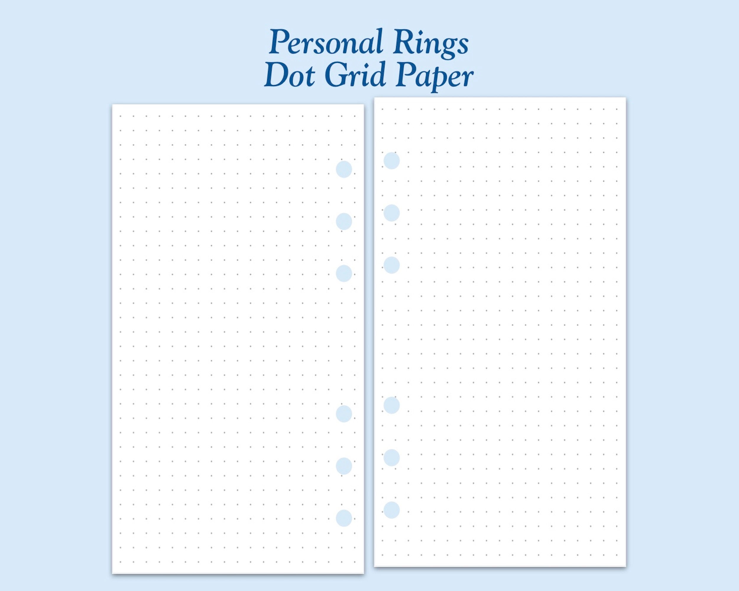 Printed Personal Size Dot Grid Paper Ring Planner Inserts - Etsy