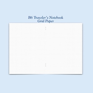 Printed B6 Size Grid Paper Traveler's Notebook Insert