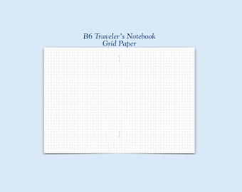 Inserto para cuaderno de viaje con papel cuadriculado tamaño B6 impreso