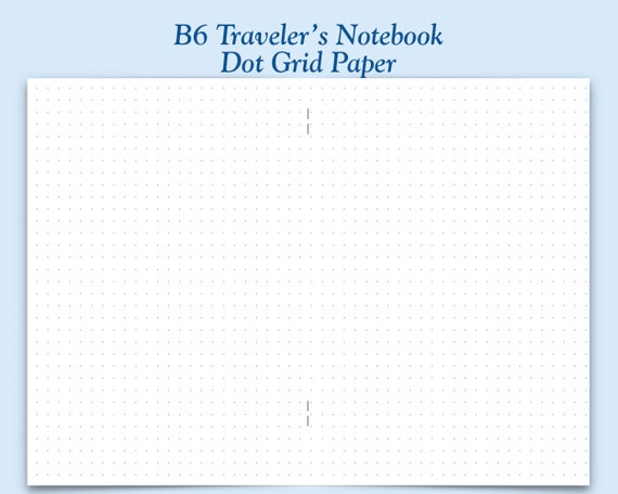 Printed B6 Size Dot Grid Paper Traveler's Notebook Insert | Etsy