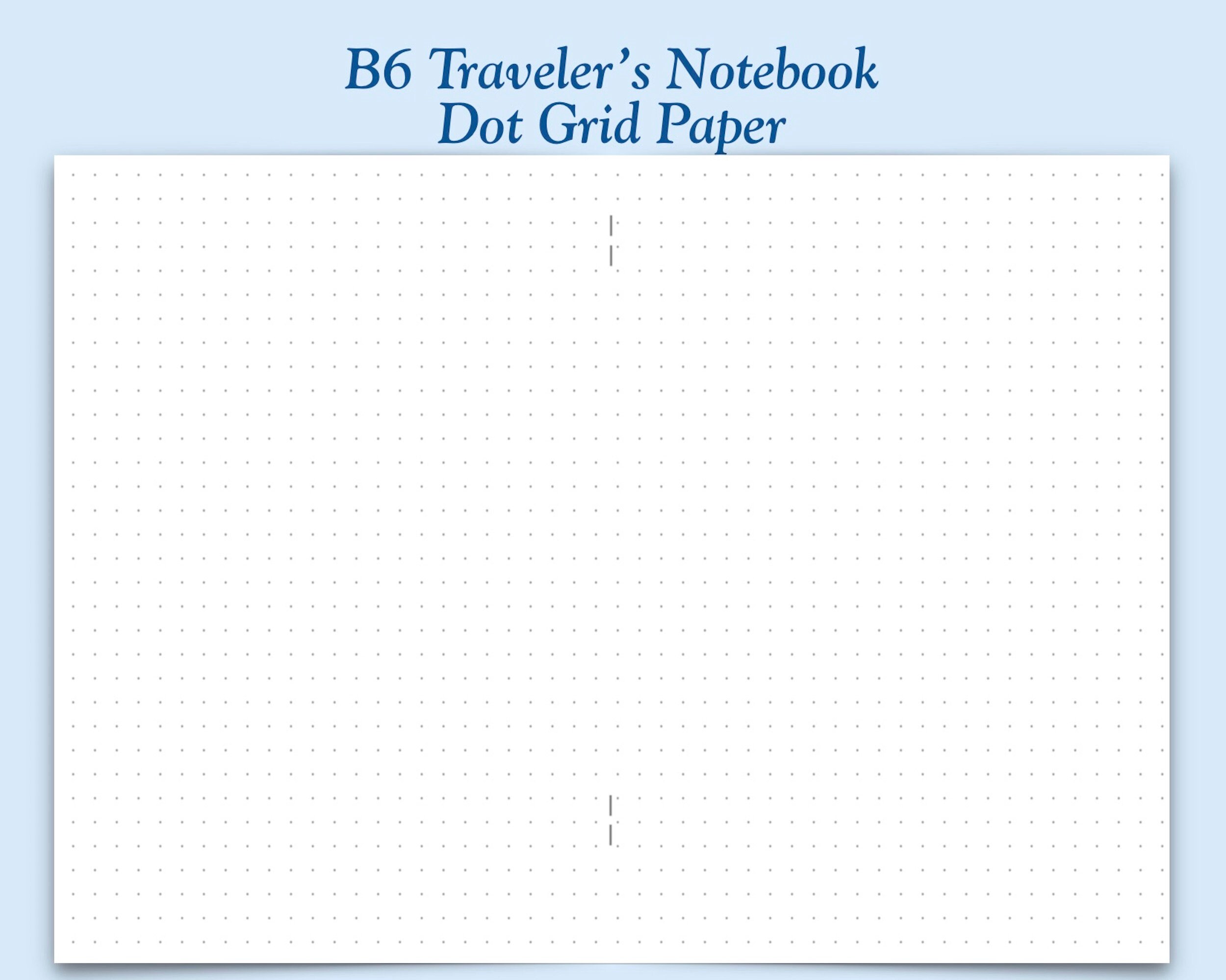 Printed B6 Size Dot Grid Paper Traveler's Notebook Insert - Etsy