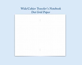 Inserto para cuaderno de viaje con papel cuadriculado de puntos impreso de tamaño ancho/cahier.