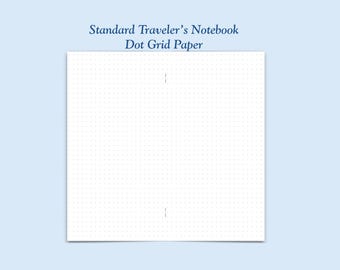Printed Standard Size Dot Grid Paper Traveler's Notebook Insert