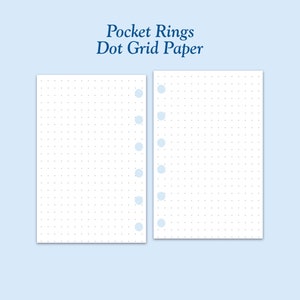 Printed Pocket Size Dot Grid Paper Ring Planner Inserts