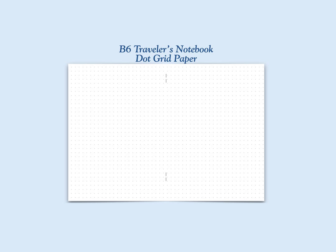 Printed B6 Size Dot Grid Paper Traveler's Notebook Insert - Etsy