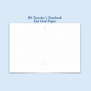 Inserto para cuaderno de viaje con papel cuadriculado de puntos tamaño B6 impreso