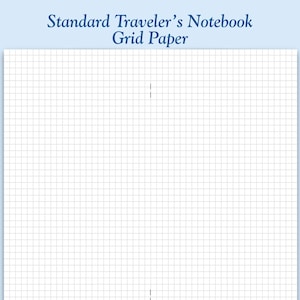 Printed Standard Size Grid Paper Traveler&#39;s Notebook Insert