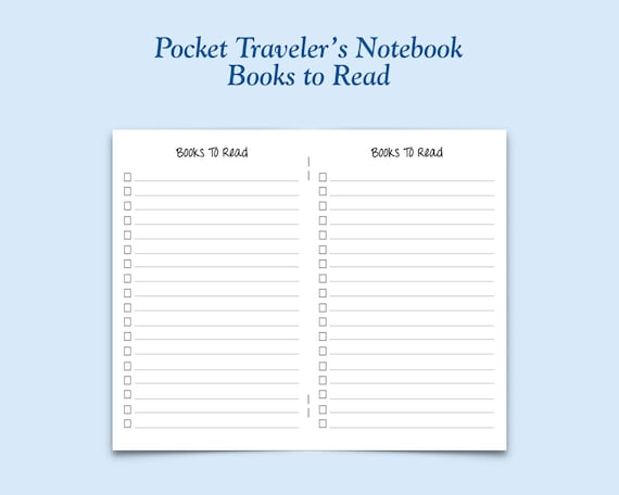 Printed Pocket Size Books to Read Traveler's Notebook - Etsy